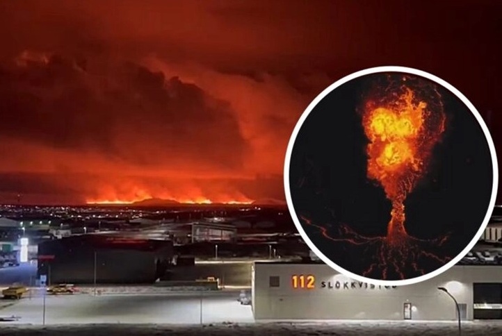 ЕРУПТИРА ВУЛКАН НА ИСЛАНД: Евакуирани 4.000 жители на Гриндавик, не е затворен аеродромот во Рејкјавик, кој е во близина