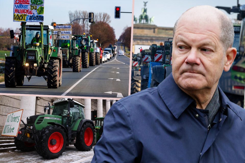 ВТОР ДЕН БЛОКИРАНА ГЕРМАНИЈА: Илјадници земјоделци со трактори и денеска блокираат главни патишта и владини институции