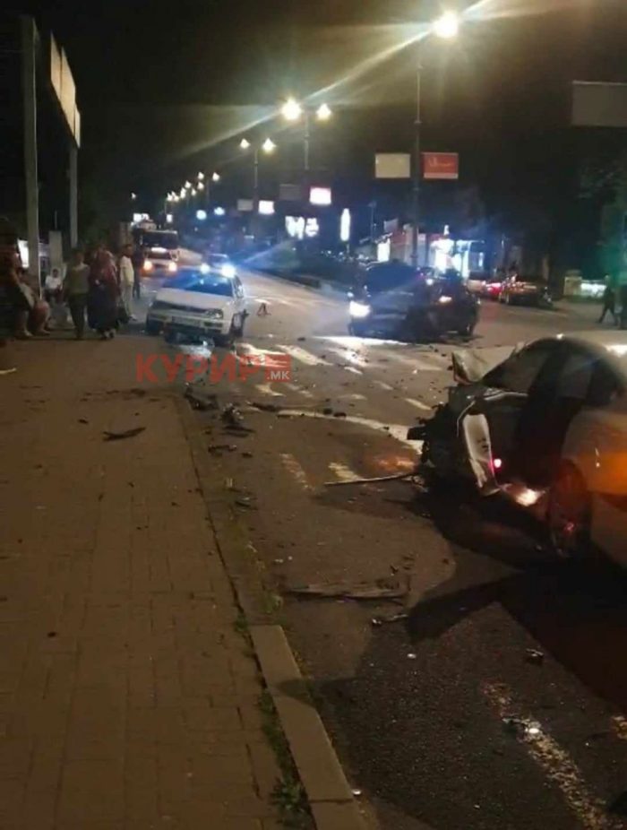 СООБРАЌАЈКА ВО СКОПЈЕ: Седум лица се повредени во судирот на автомобили на Водњанска пред Клиничкиот центар