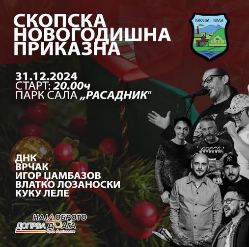 „Скопска Новогодишна приказна“ – Кисела Вода организира дочек на Новата 2025 година