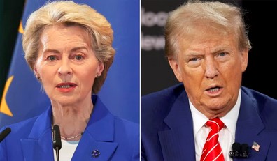 ТРАМП ЈА ПРИФАТИ МОЛБАТА НА ЛАЈЕН: Го продолжи рокот за трговски договор со ЕУ до 9 јули