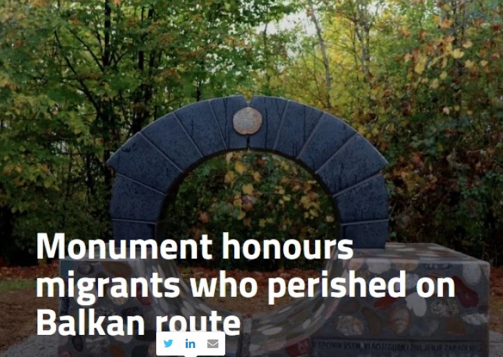 СЛОВЕНИЈА: Подигнат споменик за мигрантите погребани во неименувани гробови, а кои загинале на Балканската рута