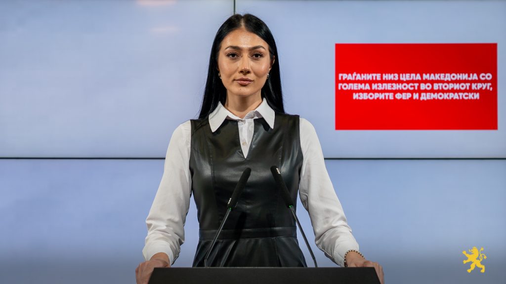АНДОНОВСКА: Граѓаните низ цела Македонија со голема излезност во вториот круг, изборите фер и демократски