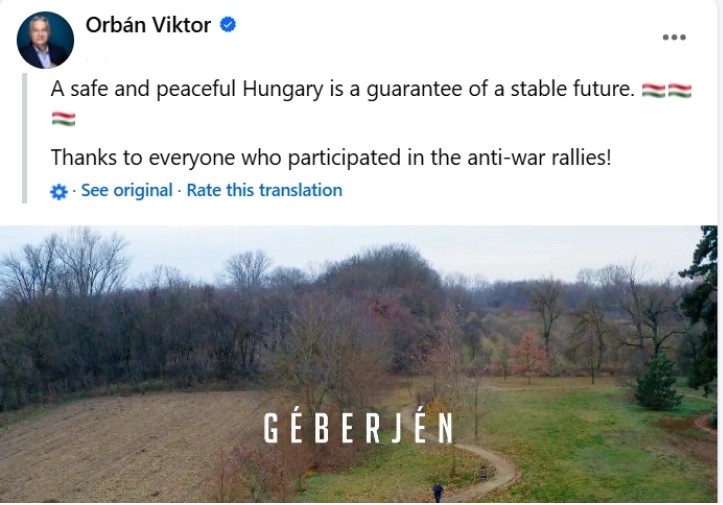 ОРБАН: Безбедна и мирна Унгарија е гаранција за стабилна иднина