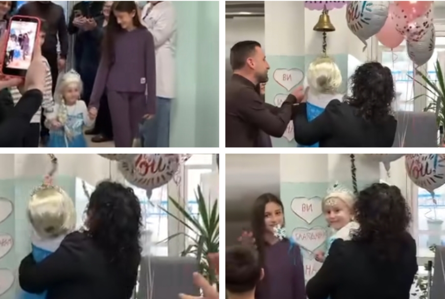 (видео) РАДОСНА ВЕСТ ОД ДЕТСКАТА КЛИНИКА: Уште едно дете ја победи лошата болест, Амина со звукот на ѕвончето ја прослави победата