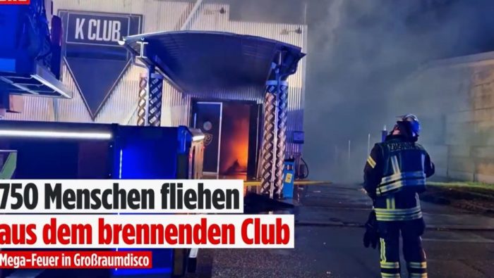 (видео) ИЗГОРЕ ДИСКОТЕКА ВО ГЕРМАНИЈА: Во моментот на избувнувањето на огнот во објектот имало 750 лица, нема сериозно повредени