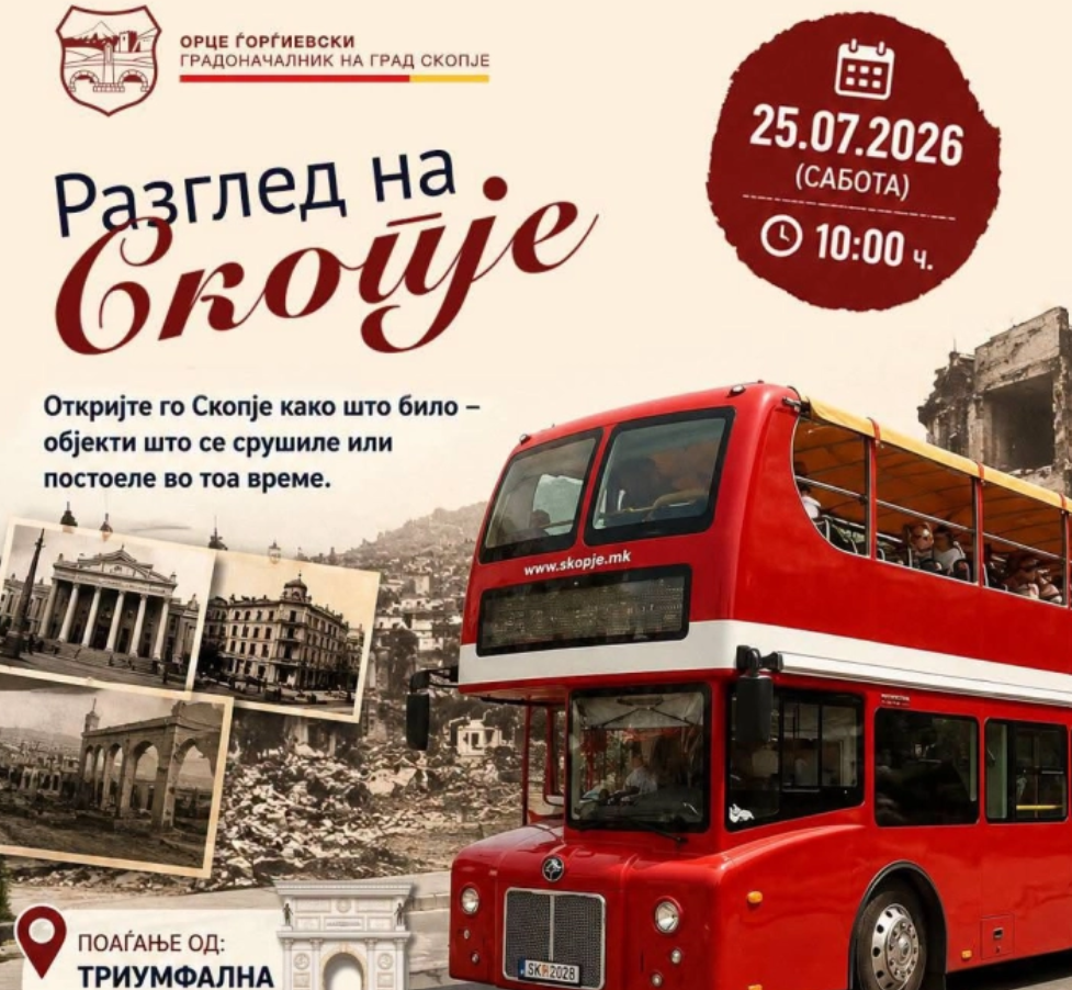ПО ПОВОД ГОДИШНИНАТА ОД ЗЕМЈОТРЕСОТ ВО СКОПЈЕ : Утре бесплатен панорамски разглед на Скопје