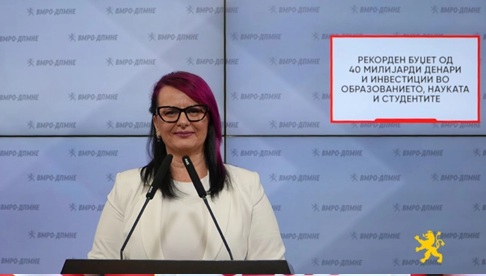 АНГЕЛОВА: Буџетот за високото образование е речиси тројно зголемен, од 3 милијарди во 2022 година на 8 милијарди денари годинава
