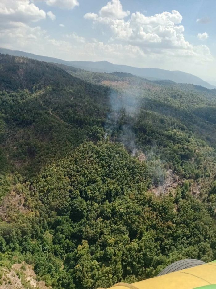 ВИДЕО: Хеликоптер на АРМ исфрли 22 тони вода на пожарот кај Дебар