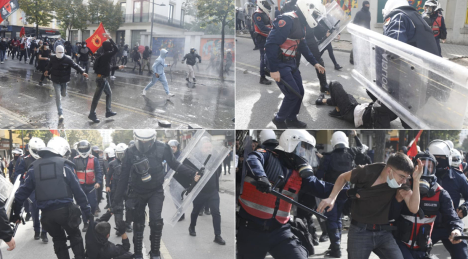 ШЕСТИ ДЕН ПРОТЕСТИ ВО АЛБАНИЈА: Улично насилство, судири со полицијата – Рама не помислува на оставка (ВИДЕО)