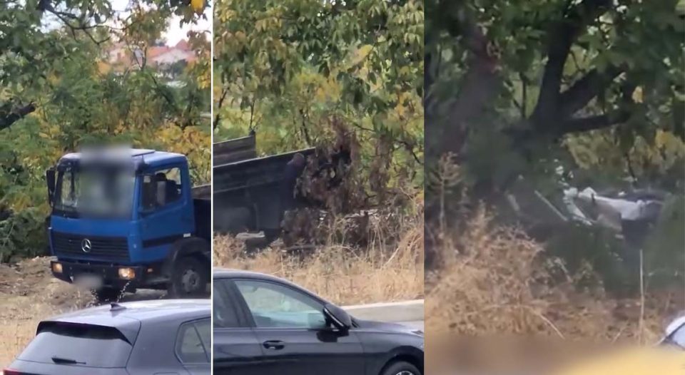 Казнет мажот кој со камион истураше градежен шут на зелена површина (ВИДЕО)