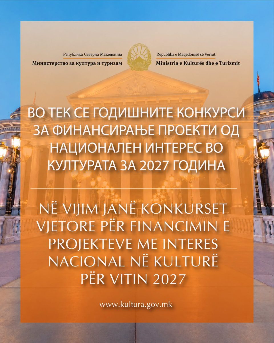 До 30 октомври трае аплицирањето на годишните конкурси за финансирање проекти од културата за 2027