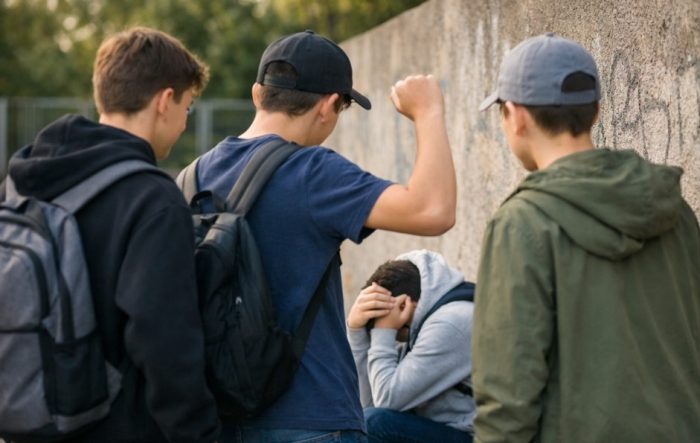МАЛОЛЕТНИЧКО НАСИЛСТВО: Деца во училишен двор на Бит пазар тепале дете, го снимале со мобилен, па објавиле на интернет